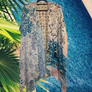 Blue and White Floral Kimono